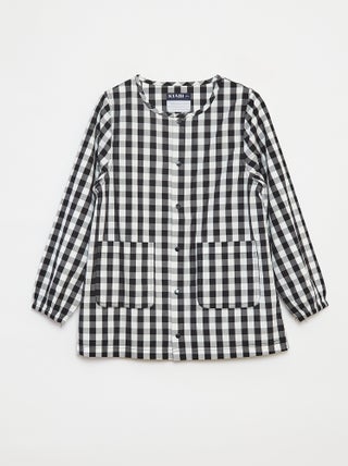 Poplin schort met lange mouwen