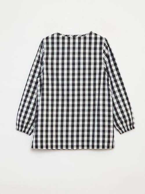 Poplin schort met lange mouwen - Kiabi