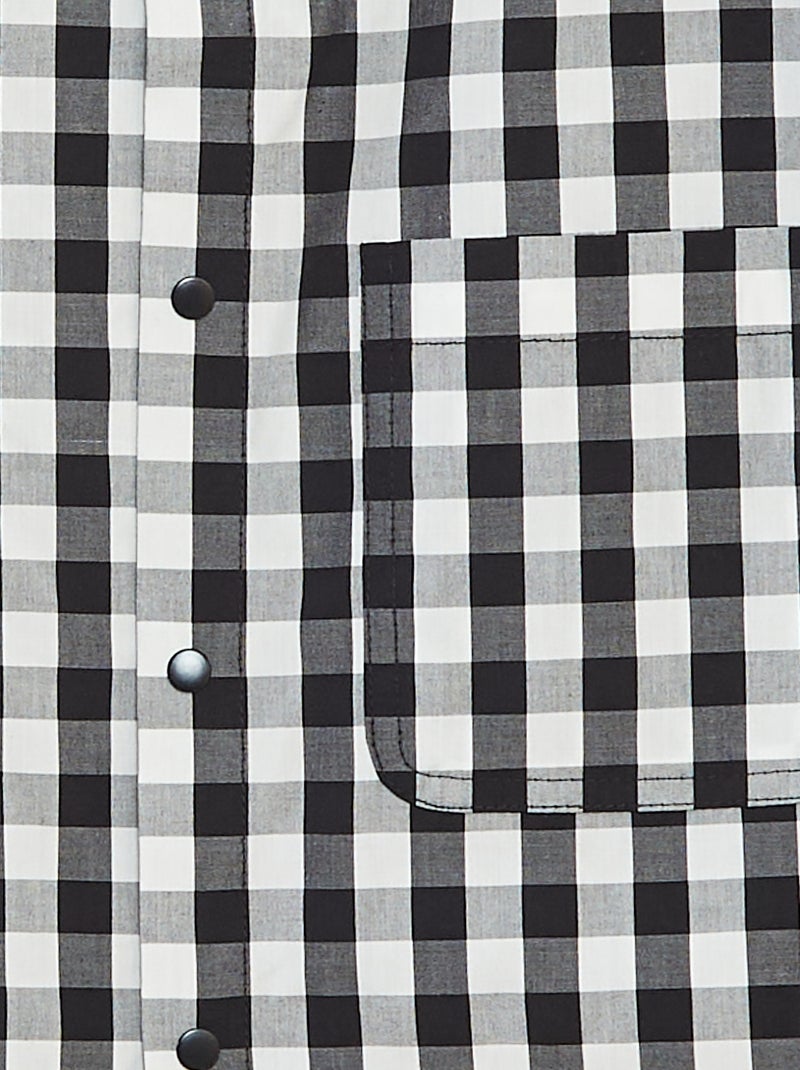 Poplin schort met lange mouwen Zwart - Kiabi