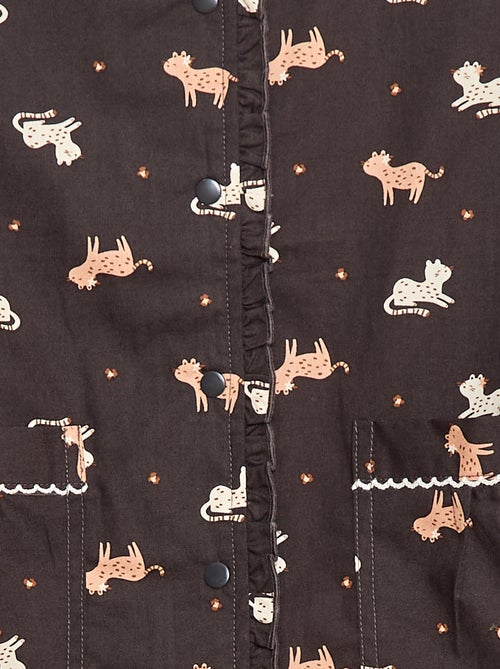 Poplin schort met lange mouwen - Kiabi