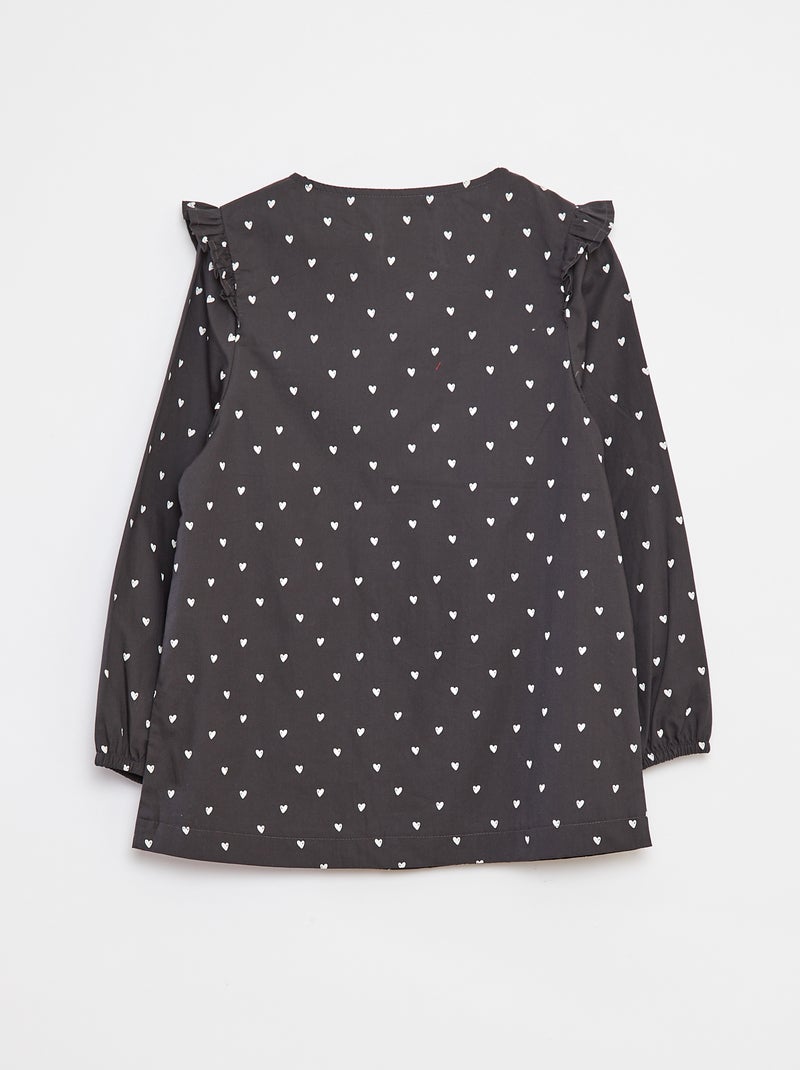 Poplin schort met 'Marie'-print Grijs - Kiabi