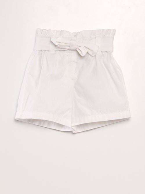 Poplin short met ceintuur - Kiabi