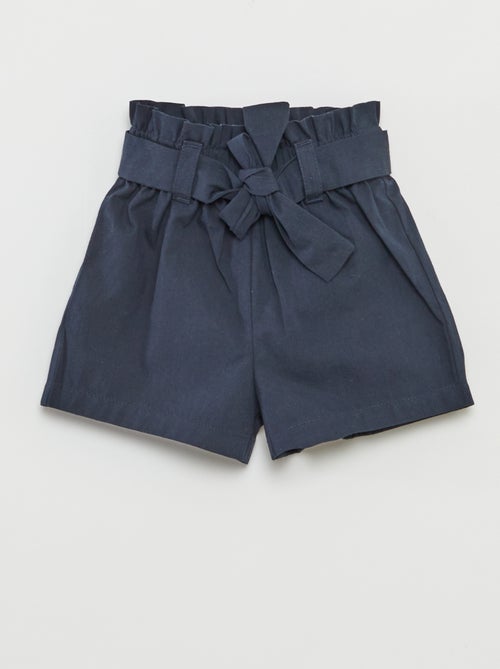 Poplin short met riem - Kiabi