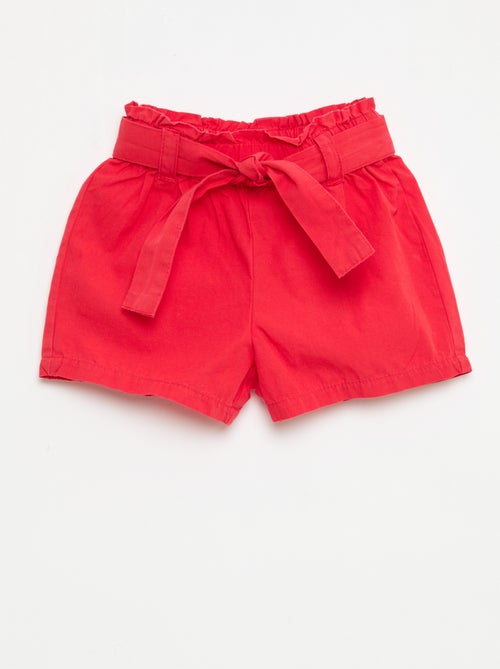 Poplin short met strikceintuur - Kiabi