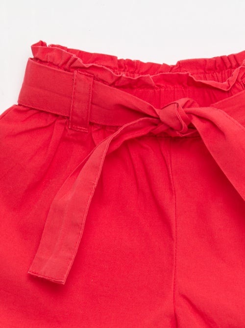 Poplin short met strikceintuur - Kiabi