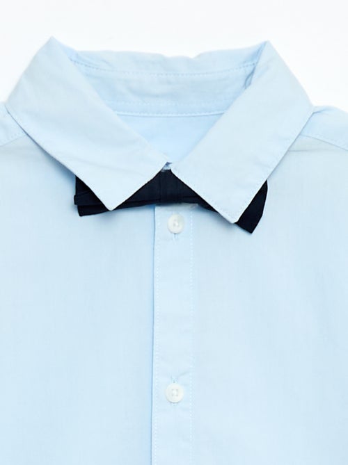 Popline overhemd met vlinderdas - Kiabi