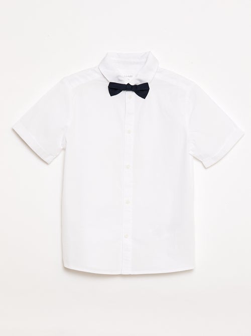 Popline overhemd met vlinderdas - Kiabi