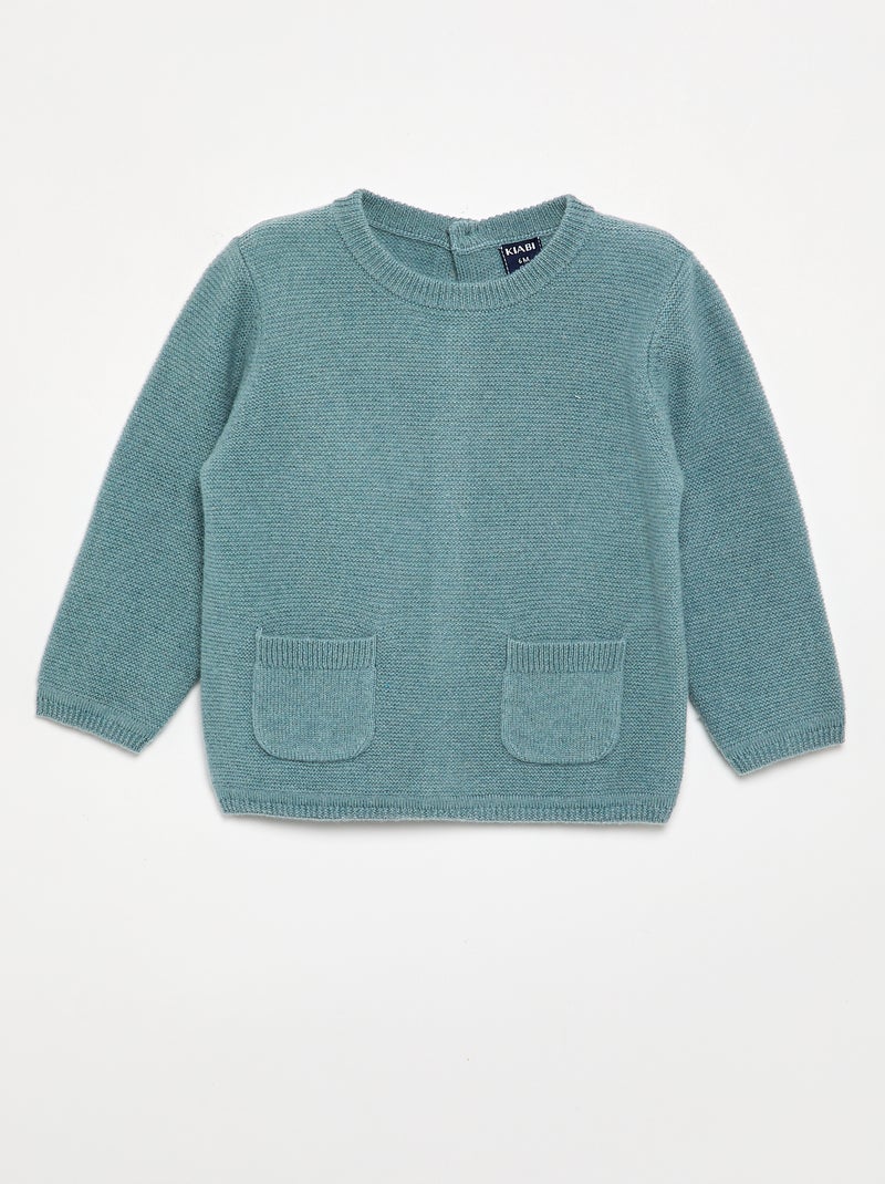 Premium trui van wol en kasjmier Blauw - Kiabi
