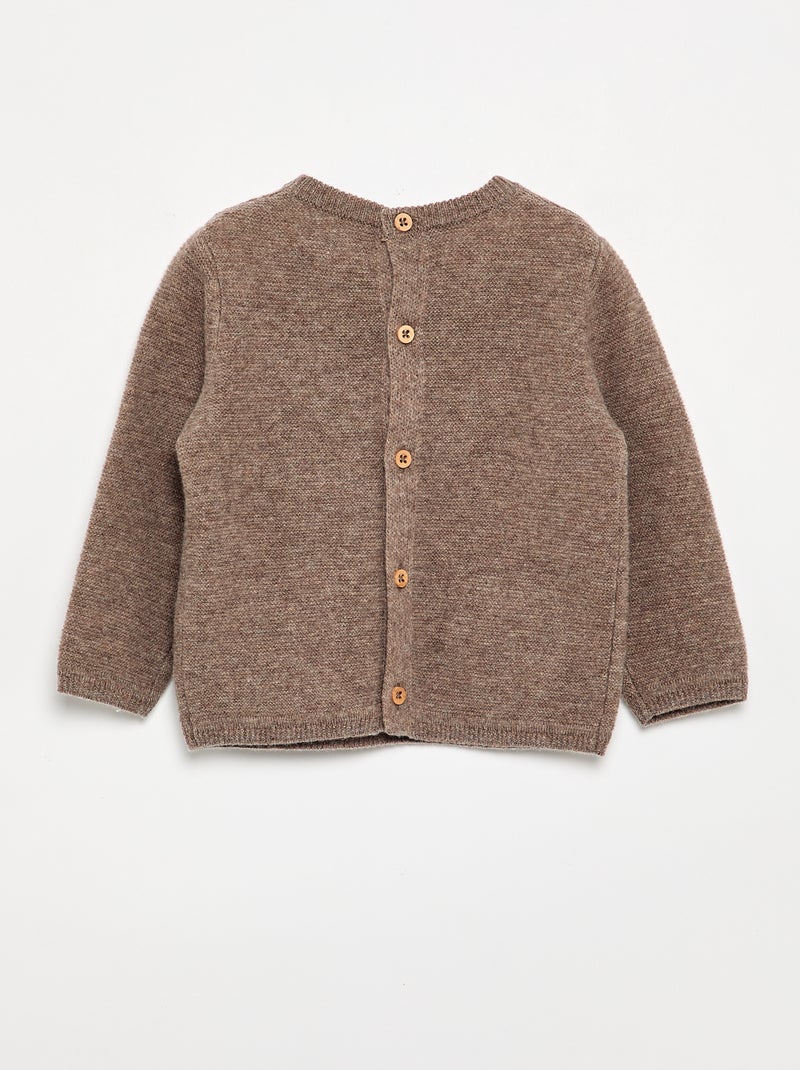 Premium trui van wol en kasjmier Bruin - Kiabi