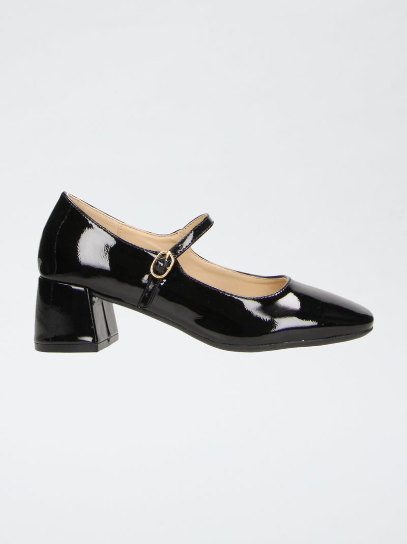 Pumps met hakje en bandjes Zwart - Kiabi