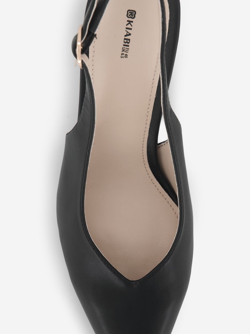 Pumps met puntneus van imitatieleer Zwart - Kiabi