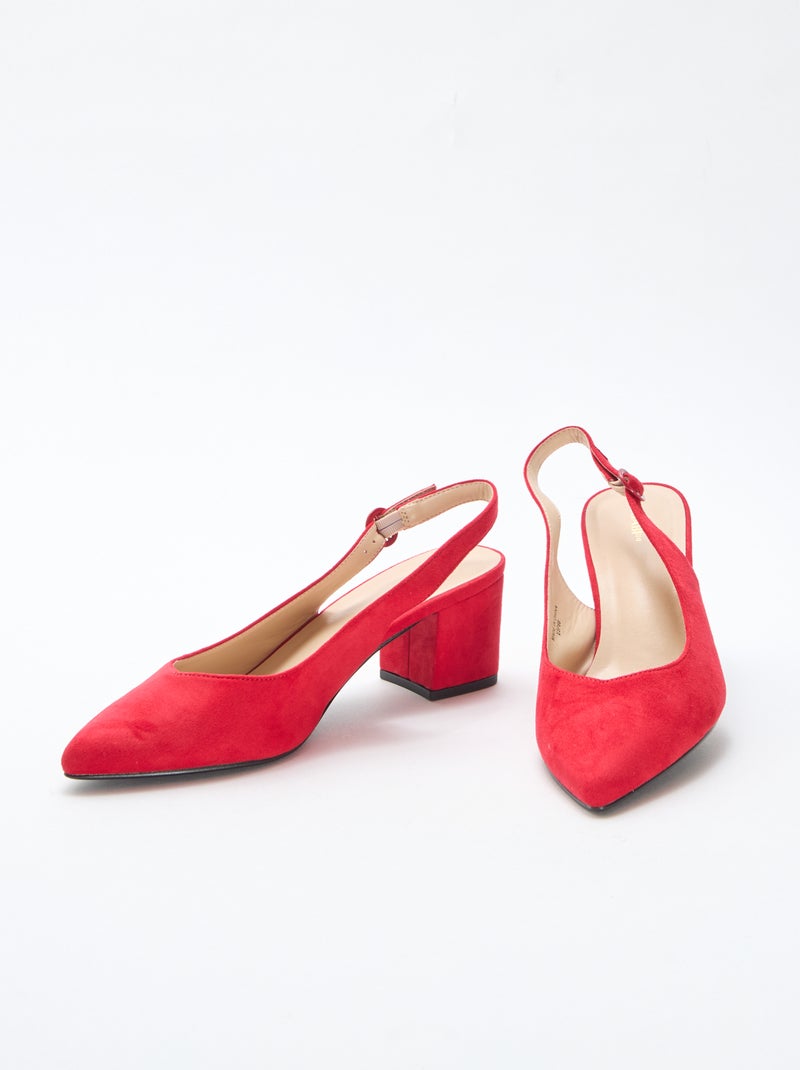 Pumps met spitse neus Rood - Kiabi