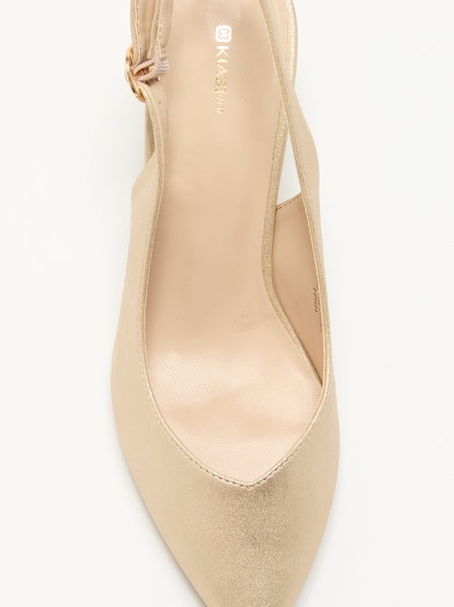 Pumps met spitse neus van goudkleurig imitatieleer - Kiabi