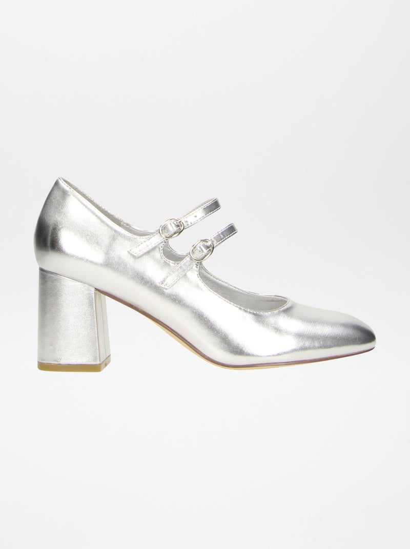 Pumps met twee bandjes BIEGE - Kiabi