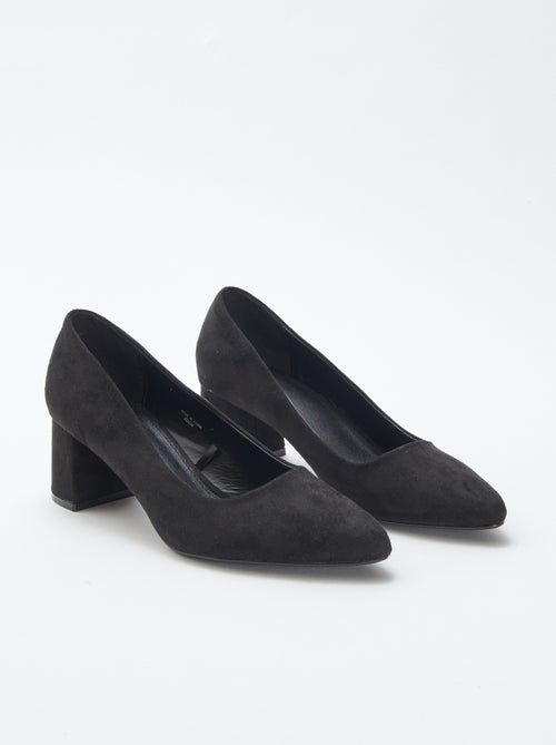 Pumps van suedine met vierkante hakken - Kiabi