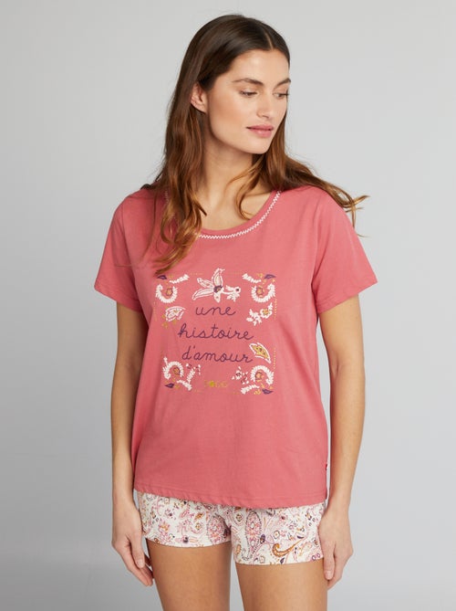 Pyjama - Short + T-shirt - 2-delig - Kiabi