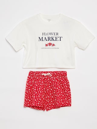 Pyjama - T-shirt met korte mouwen + short - 2-delig