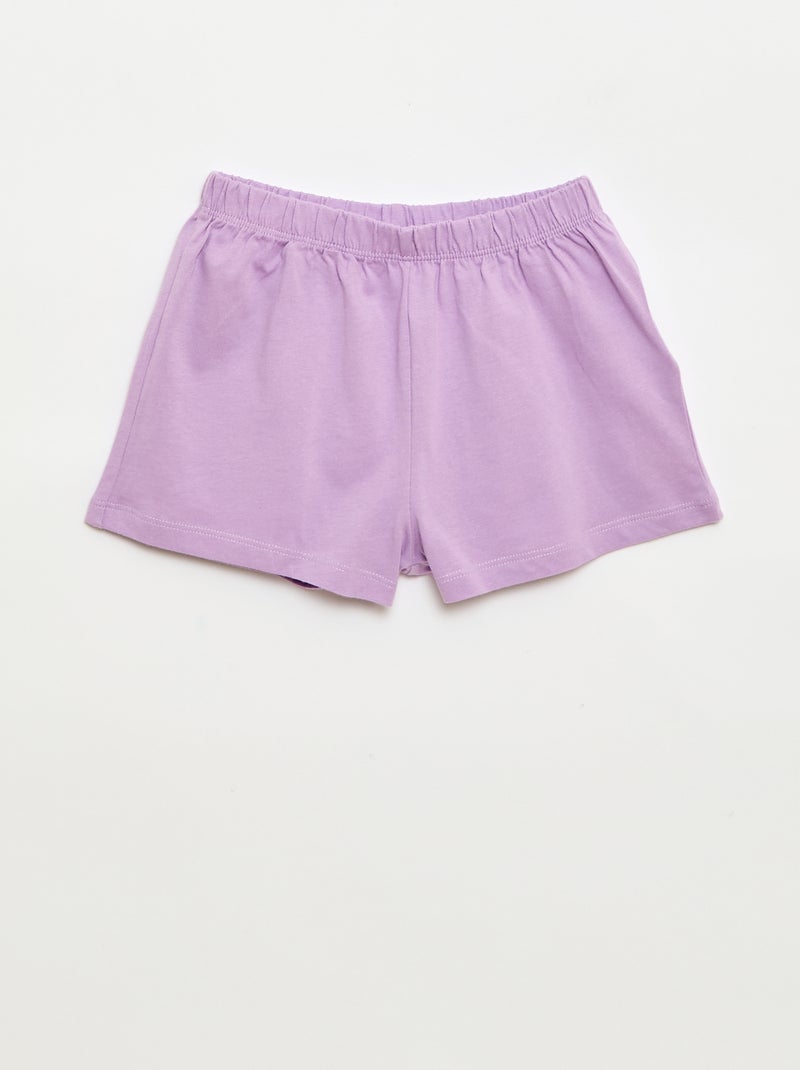 Pyjama 'Disney' 2-delig short + T-shirt Paars - Kiabi