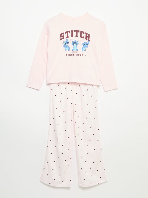 Pyjama 'Disney' van jerseytricot - 2-delig: T-shirt met lange mouwen + broek - Kiabi