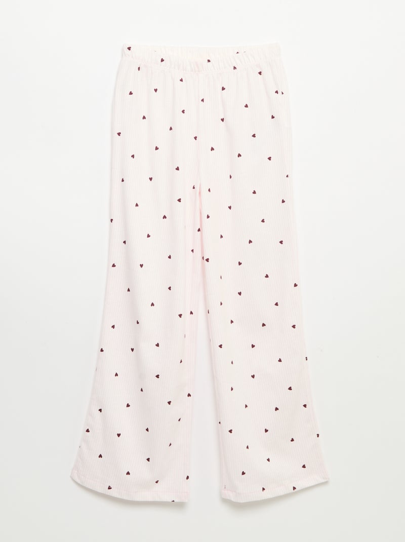 Pyjama 'Disney' van jerseytricot - 2-delig: T-shirt met lange mouwen + broek Rose - Kiabi