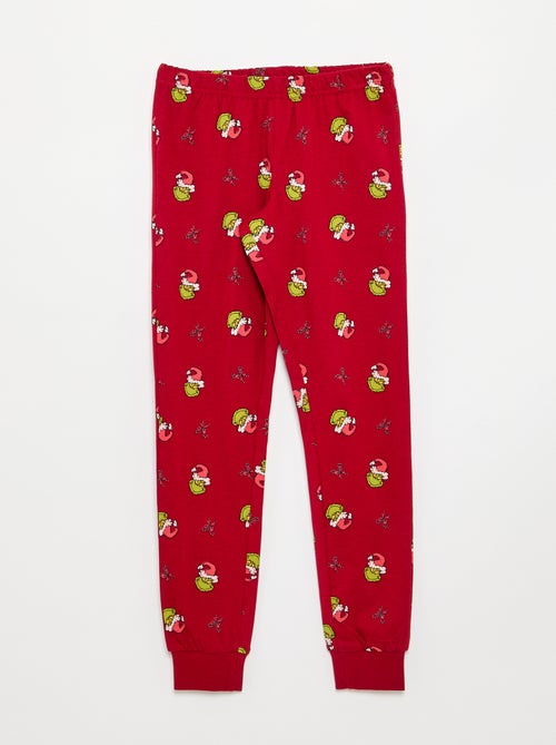 Pyjama 'Grinch' 2-delig - T-shirt met lange mouwen + broek - Kiabi