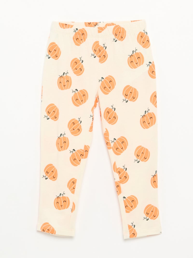 Pyjama 'Halloween' 2-delig - T-shirt met lange mouwen + broek Biege - Kiabi