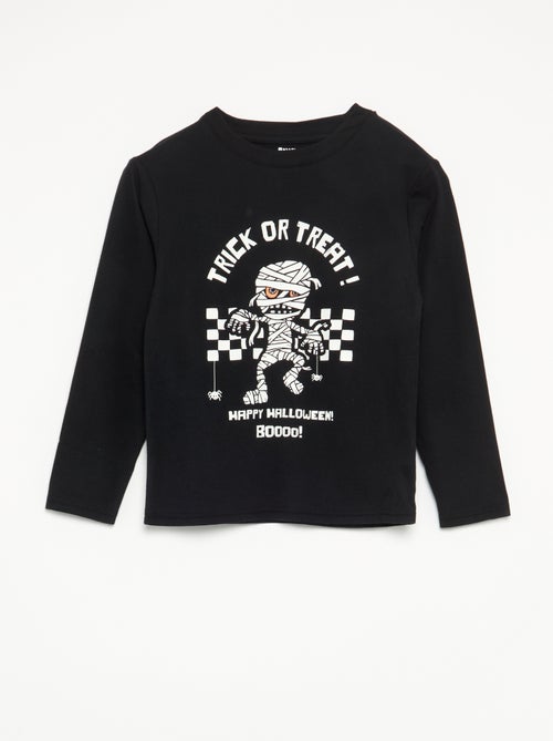 Pyjama 'Halloween' 2-delig - T-shirt met lange mouwen + broek - Kiabi Pyjama 'Halloween' 2-delig - T-shirt met lange mouwen + broek - Kiabi