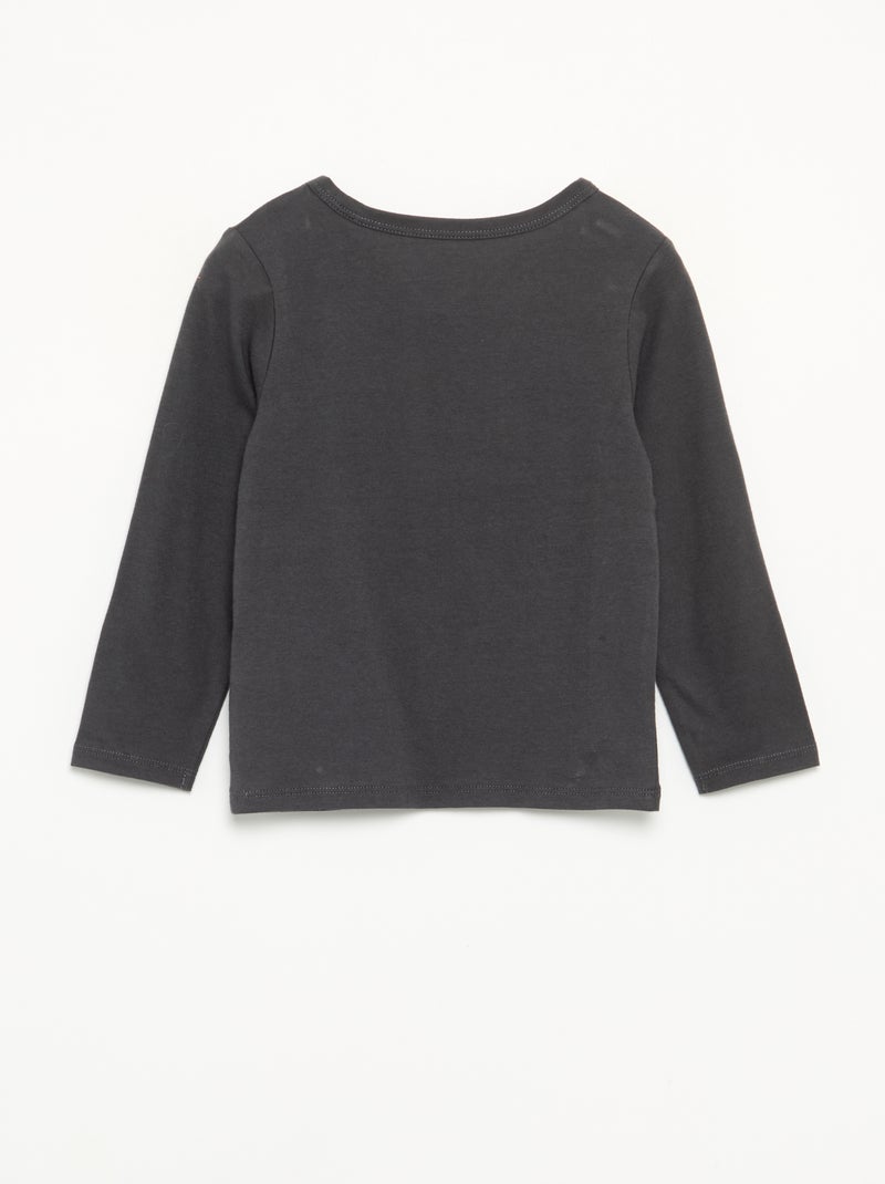 Pyjama 'Halloween' 2-delig - T-shirt met lange mouwen + broek Zwart - Kiabi
