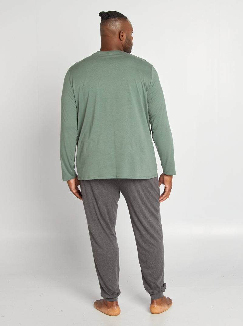 Pyjama in campusstijl - 2-delig GROEN - Kiabi