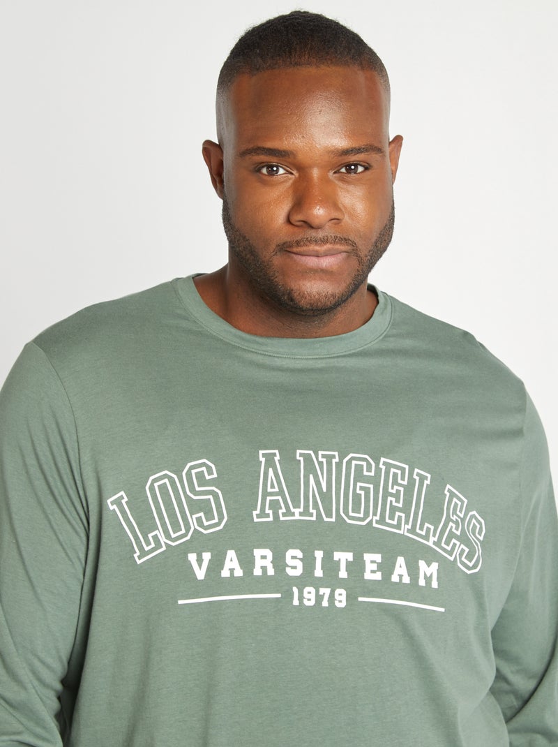 Pyjama in campusstijl - 2-delig GROEN - Kiabi