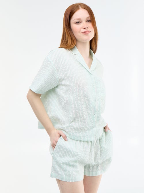 Pyjama met gestreepte short - 2-delig - Kiabi