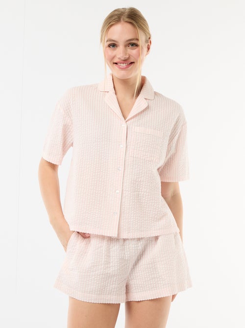 Pyjama met gestreepte short - 2-delig - Kiabi