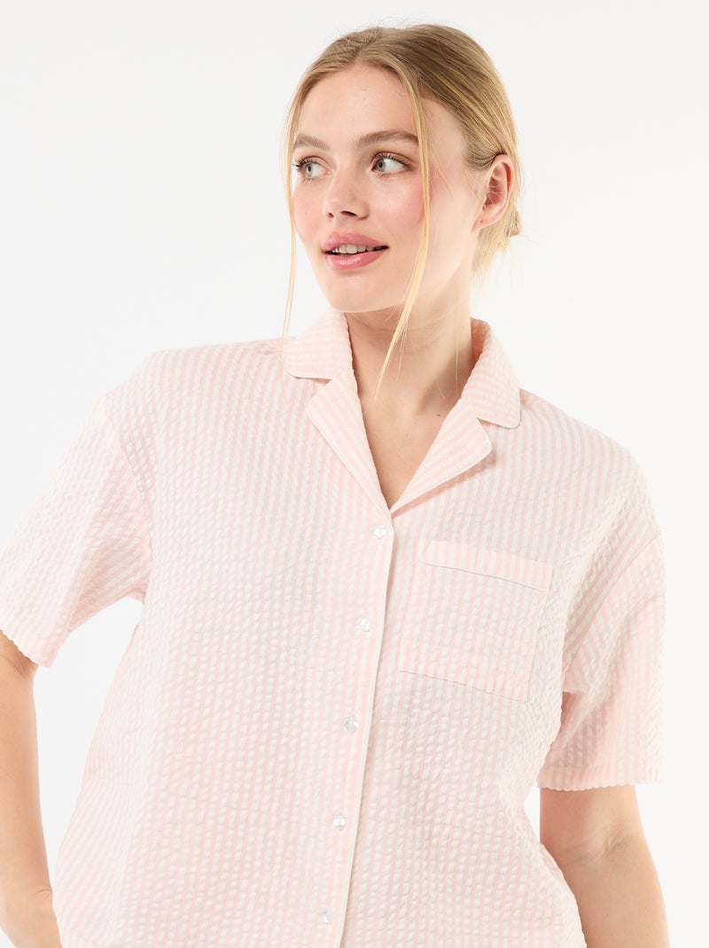 Pyjama met gestreepte short - 2-delig Rose - Kiabi