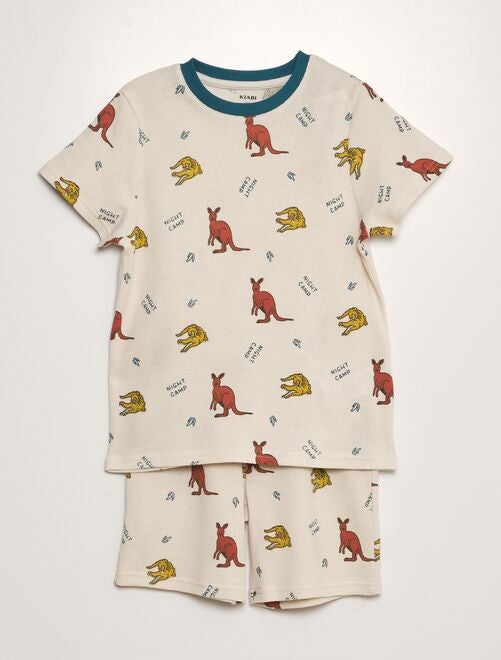 Pyjama met honingraattextuur - 2-delig - Kiabi