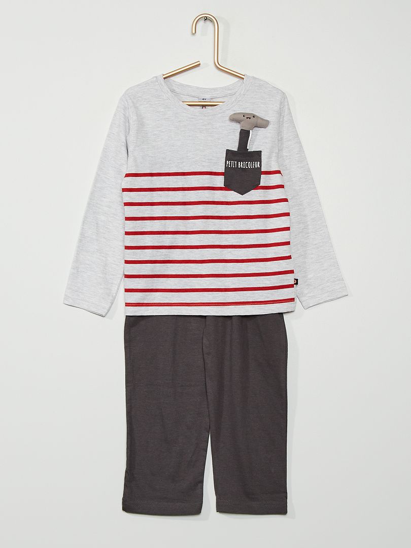 Pyjama met knutselaarprint GRIJS - Kiabi