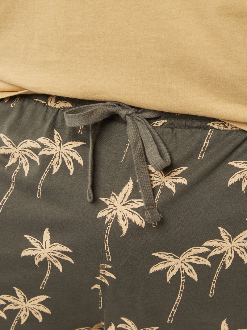 Pyjama met print - Short + T-shirt - 2-delig BRUIN - Kiabi