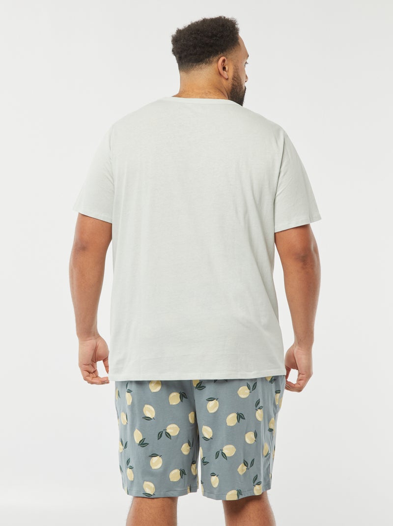 Pyjama met print - Short + T-shirt - 2-delig GROEN - Kiabi