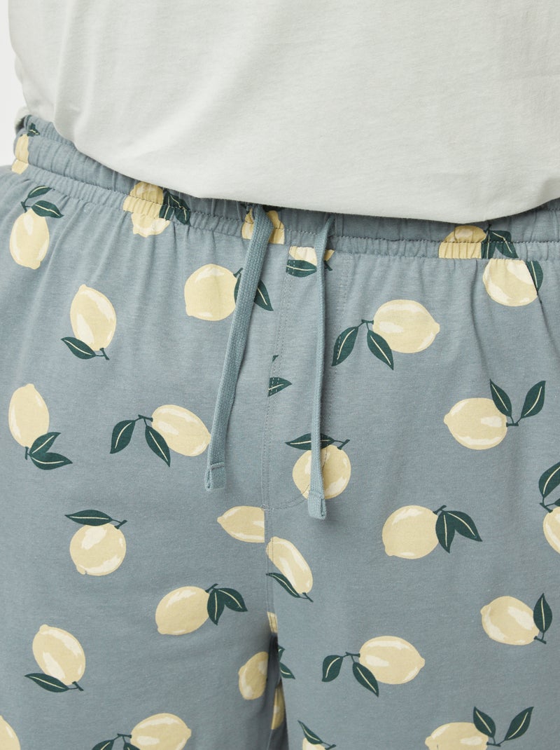 Pyjama met print - Short + T-shirt - 2-delig GROEN - Kiabi