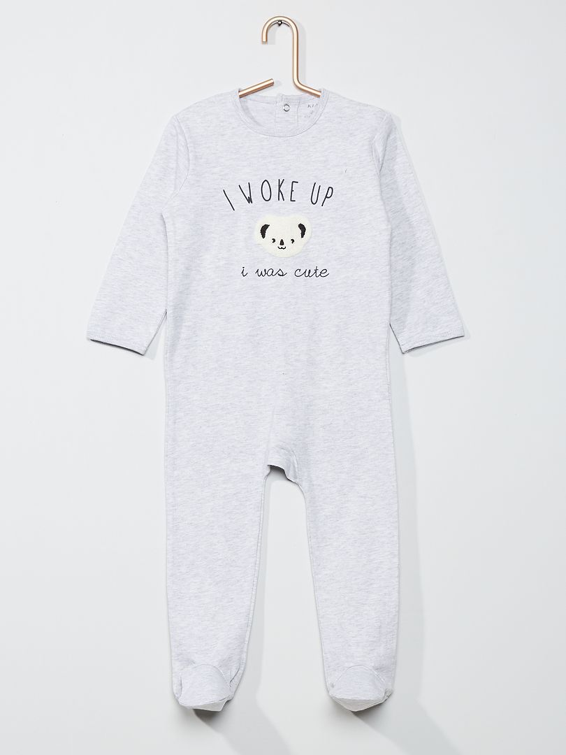 Pyjama met print GRIJS - Kiabi