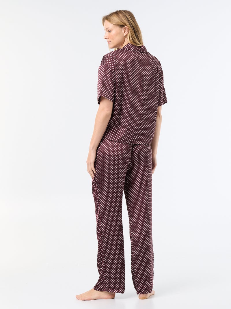 Pyjama met print van lichte jerseytricot Rood - Kiabi