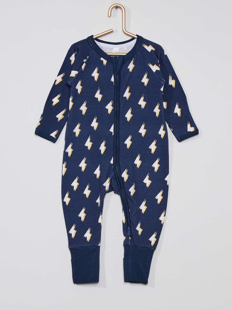 Pyjama met rits 'DIM' BLAUW - Kiabi
