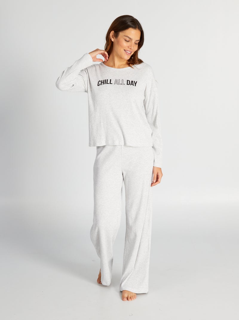 Pyjama met T-shirt + broek - 2-delig GRIJS - Kiabi