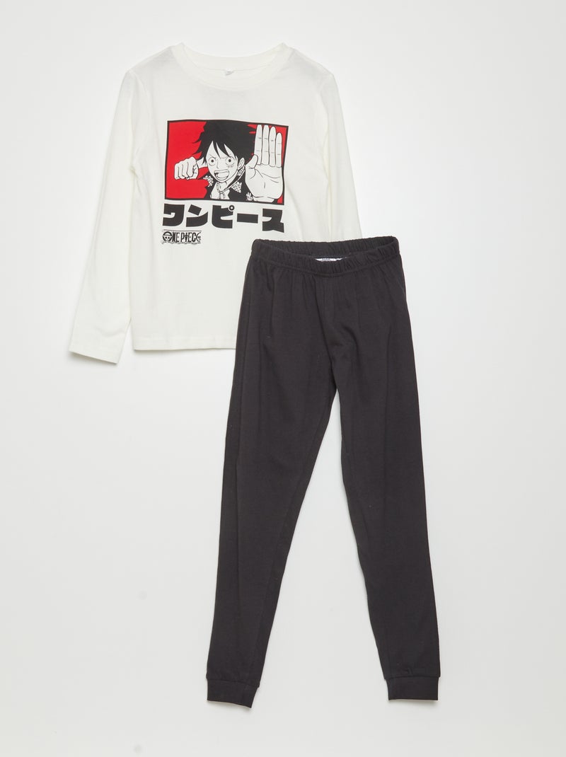 Pyjama met T-shirt + broek 'One Piece' - 2-delig WIT - Kiabi