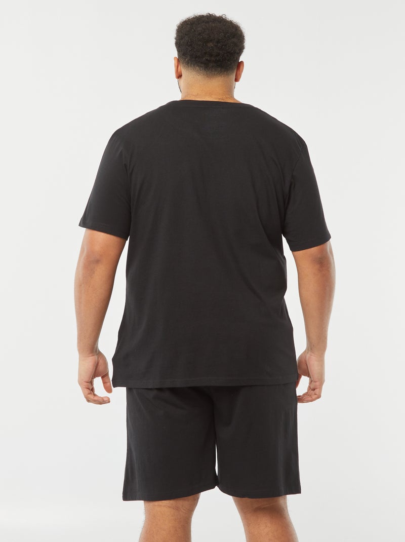 Pyjama met T-shirt + short - 2-delig ZWART - Kiabi