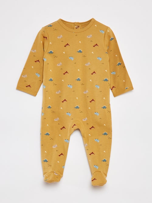 Pyjama met voetjes en motiefje - Kiabi