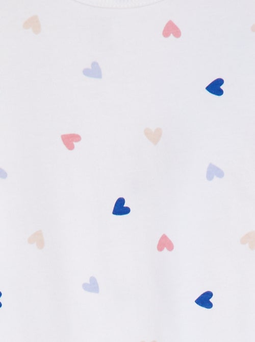 Pyjama met voetjes en motiefje - Kiabi