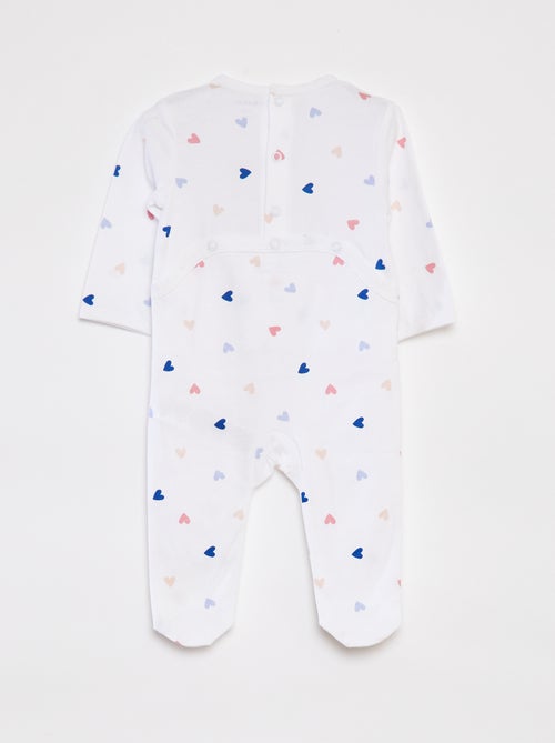 Pyjama met voetjes en motiefje - Kiabi
