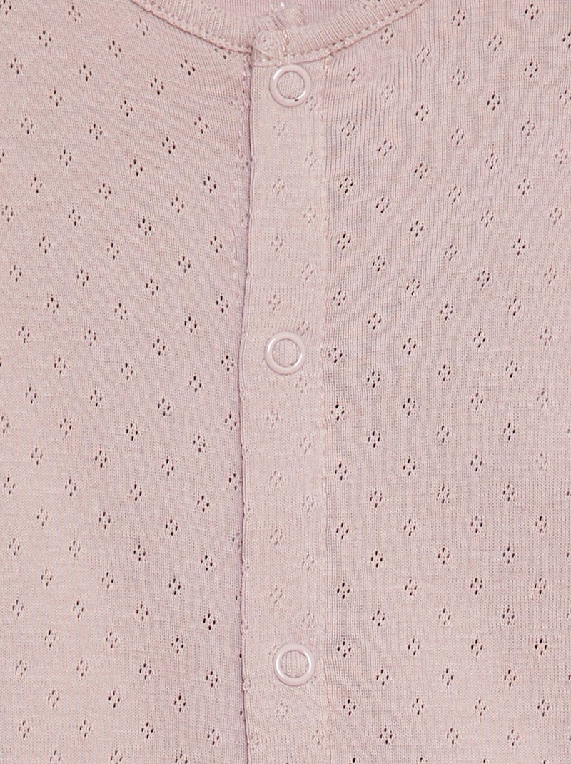 Pyjama slaappakje met fijn ajourmotiefje PAARS - Kiabi