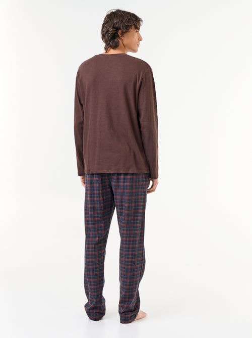 Pyjama T-shirt + flanellen broek - 2-delig - Kiabi
