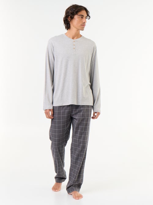 Pyjama T-shirt + flanellen broek - 2-delig - Kiabi